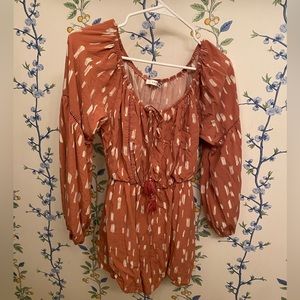 Long sleeve blush romper